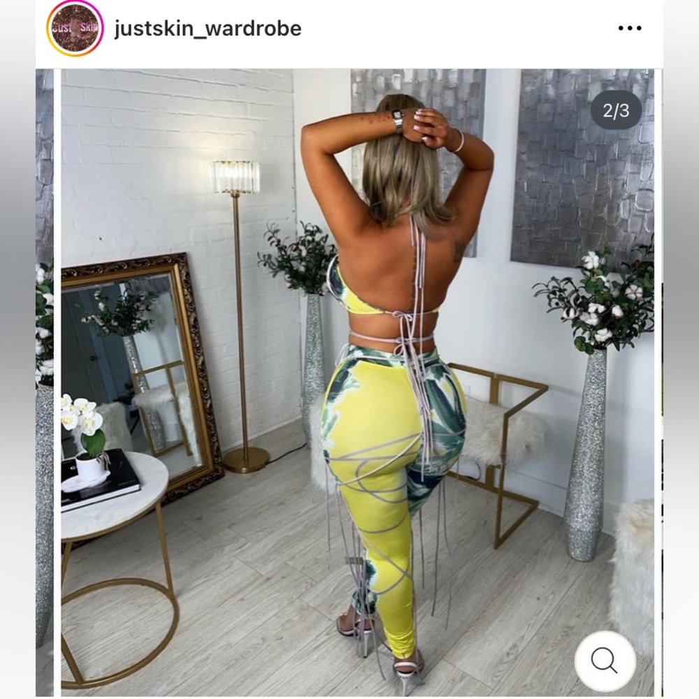 Yellow pant strings set “JustSkinWardrobe”
